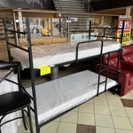 Stapelbed, zwart metaal